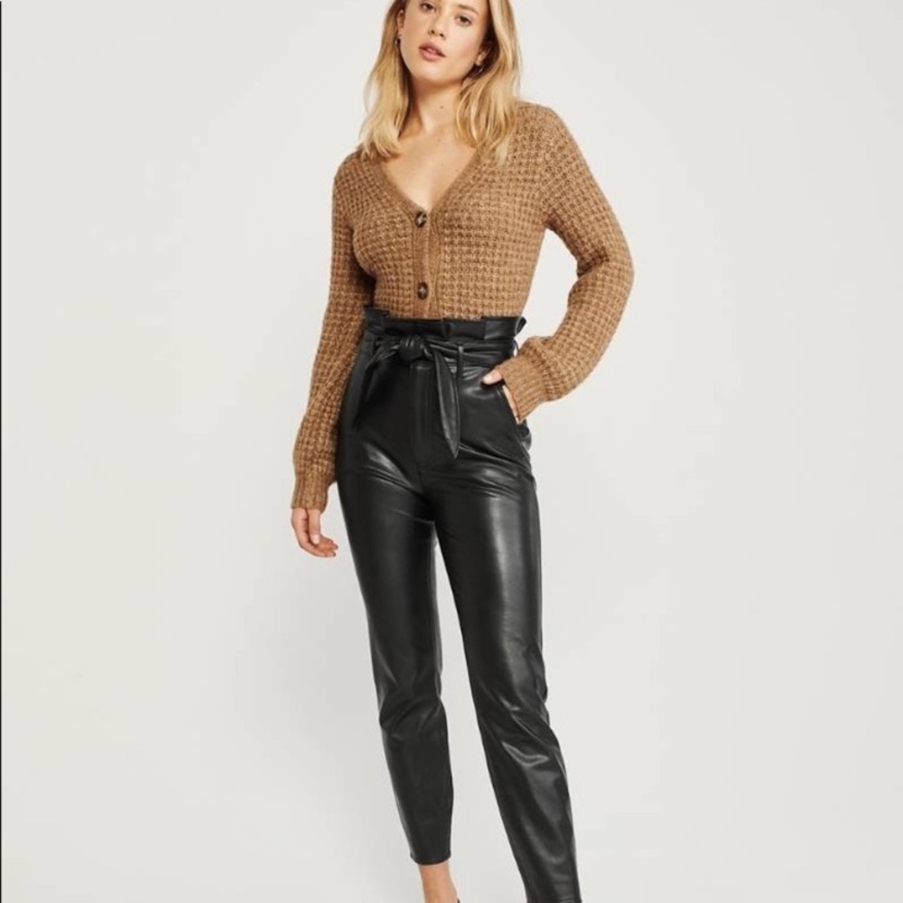 Abercrombie High Rise Faux-Leather Paperback Pants